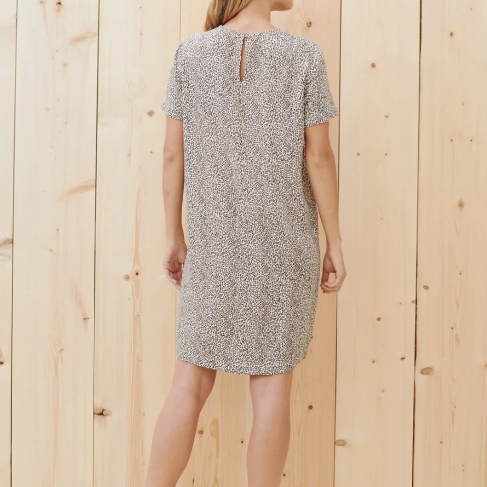 Jenni Kayne Dress Womens M Leopand Print TShirt‎ Dress Short Sleeve Viscose - Picture 7 of 13
